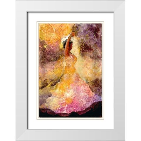 Flourished Dancer 1 White Modern Wood Framed Art Print with Double Matting by Charest, Doris