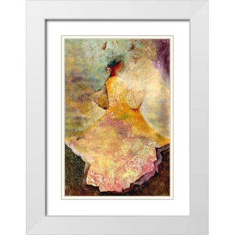 Flourished Dancer 2 White Modern Wood Framed Art Print with Double Matting by Charest, Doris