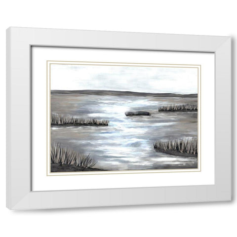 Marsh Scene White Modern Wood Framed Art Print with Double Matting by Charest, Doris