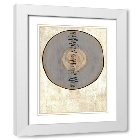 Oriental Disk 1 White Modern Wood Framed Art Print with Double Matting by Charest, Doris