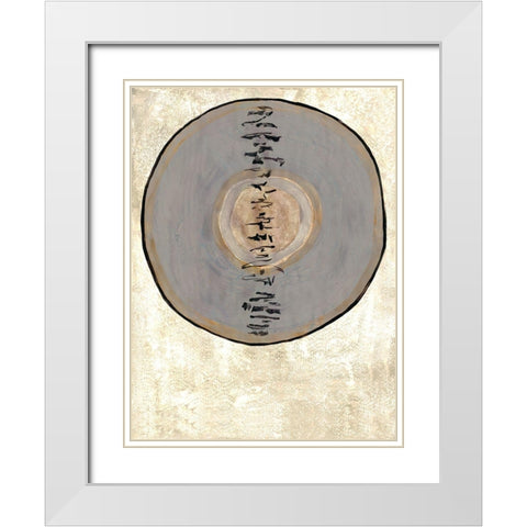 Oriental Disk 1 White Modern Wood Framed Art Print with Double Matting by Charest, Doris