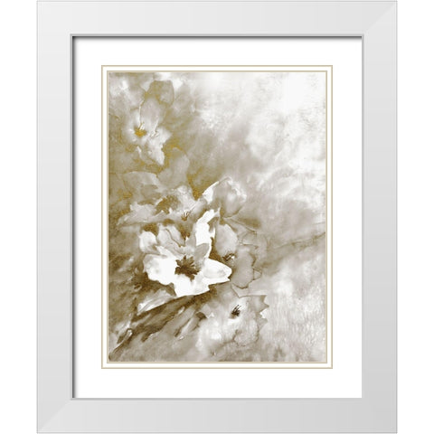 Lustrous Florals 2 White Modern Wood Framed Art Print with Double Matting by Charest, Doris
