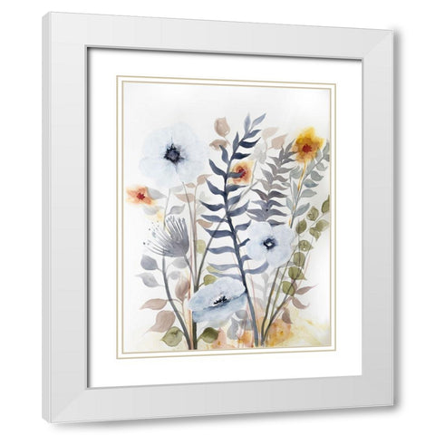 Floral Embrace 2 White Modern Wood Framed Art Print with Double Matting by Charest, Doris