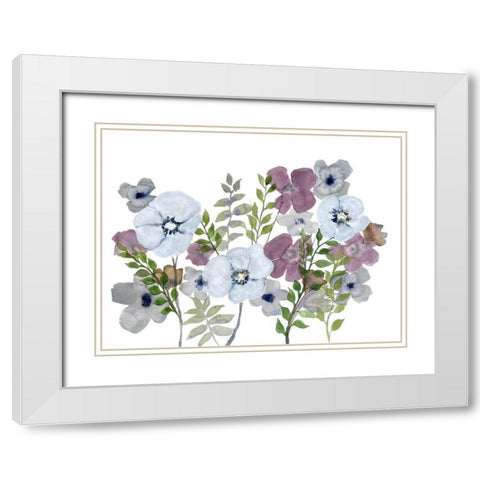Floral Gossip 3 White Modern Wood Framed Art Print with Double Matting by Charest, Doris