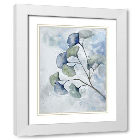 Moonlit Ginkos 2 White Modern Wood Framed Art Print with Double Matting by Charest, Doris