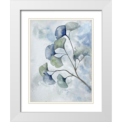 Moonlit Ginkos 2 White Modern Wood Framed Art Print with Double Matting by Charest, Doris