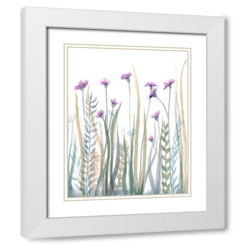Garden Blooms 1 White Modern Wood Framed Art Print with Double Matting by Charest, Doris