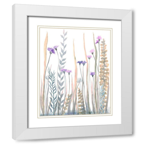 Garden Blooms 1 White Modern Wood Framed Art Print with Double Matting by Charest, Doris