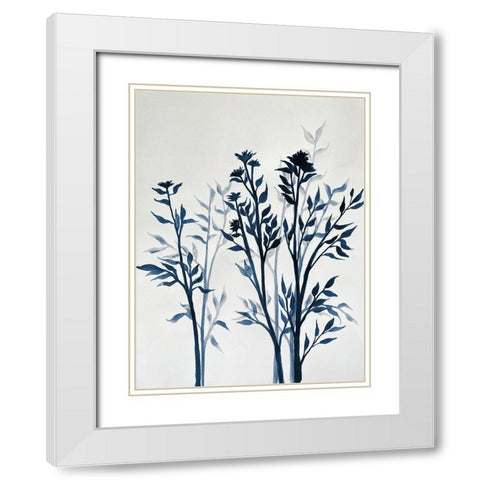 Blue Hue Inspiration 1 White Modern Wood Framed Art Print with Double Matting by Charest, Doris