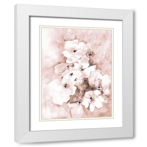 Soft Florals 1 White Modern Wood Framed Art Print with Double Matting by Charest, Doris