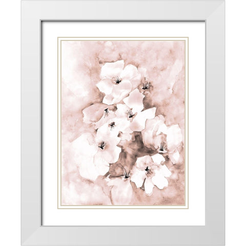 Soft Florals 1 White Modern Wood Framed Art Print with Double Matting by Charest, Doris