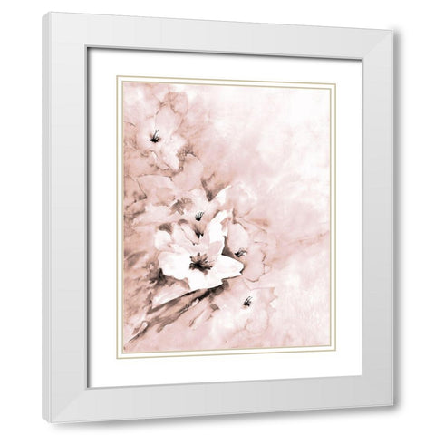 Soft Florals 2 White Modern Wood Framed Art Print with Double Matting by Charest, Doris