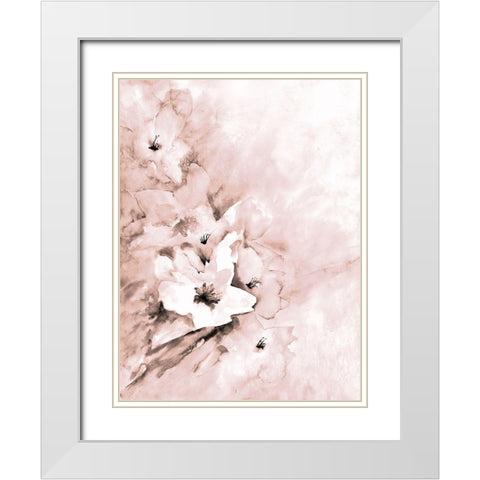 Soft Florals 2 White Modern Wood Framed Art Print with Double Matting by Charest, Doris