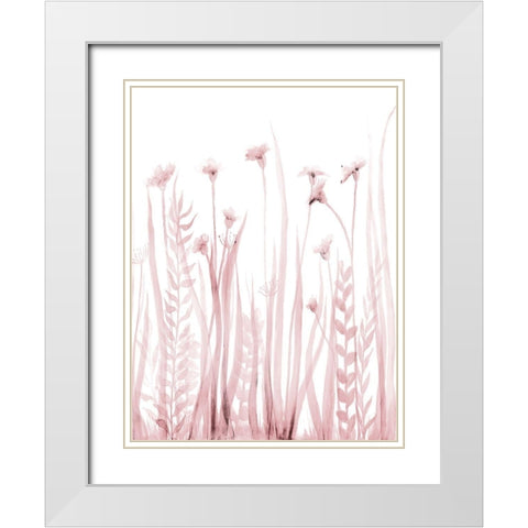 Soft Blooms 1 White Modern Wood Framed Art Print with Double Matting by Charest, Doris