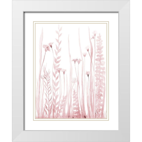 Soft Blooms 2 White Modern Wood Framed Art Print with Double Matting by Charest, Doris