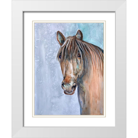 Gentle Stallion 2 White Modern Wood Framed Art Print with Double Matting by Charest, Doris