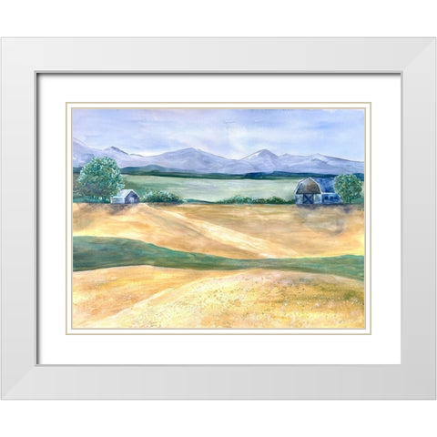 Farmland Beauty 1 White Modern Wood Framed Art Print with Double Matting by Charest, Doris