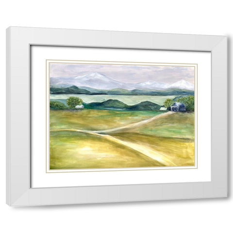 Farmland Beauty 2 White Modern Wood Framed Art Print with Double Matting by Charest, Doris
