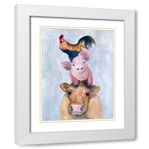 Farmland Trio 1 White Modern Wood Framed Art Print with Double Matting by Charest, Doris