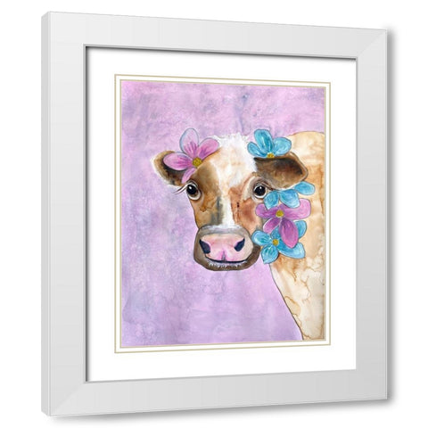 Hey Girl 1 White Modern Wood Framed Art Print with Double Matting by Charest, Doris