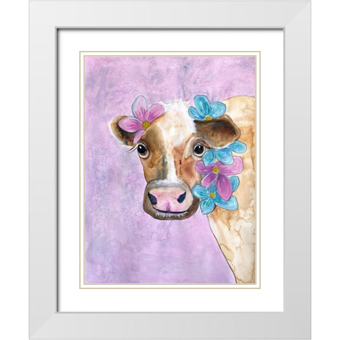 Hey Girl 1 White Modern Wood Framed Art Print with Double Matting by Charest, Doris