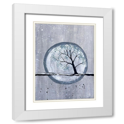 Moonlit Tree 1 White Modern Wood Framed Art Print with Double Matting by Charest, Doris