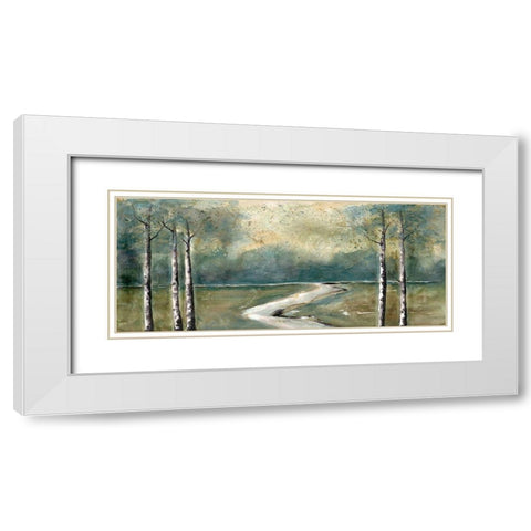 Green Landscape White Modern Wood Framed Art Print with Double Matting by Charest, Doris