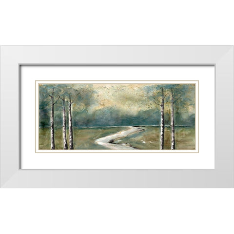Green Landscape White Modern Wood Framed Art Print with Double Matting by Charest, Doris
