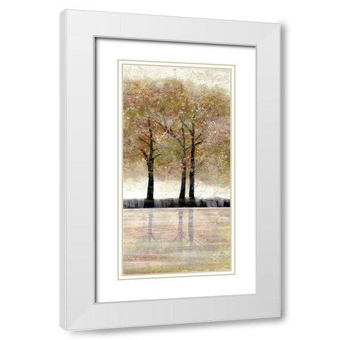 Serene Forest  3 White Modern Wood Framed Art Print with Double Matting by Charest, Doris