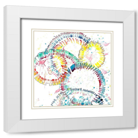 Rainbow Burst White Modern Wood Framed Art Print with Double Matting by Charest, Doris