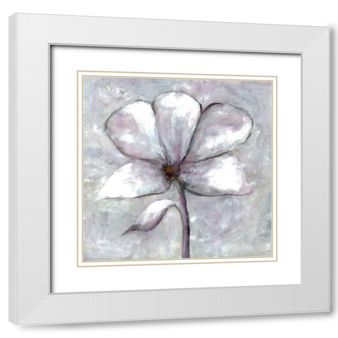 Cherished Bloom 3 White Modern Wood Framed Art Print with Double Matting by Charest, Doris