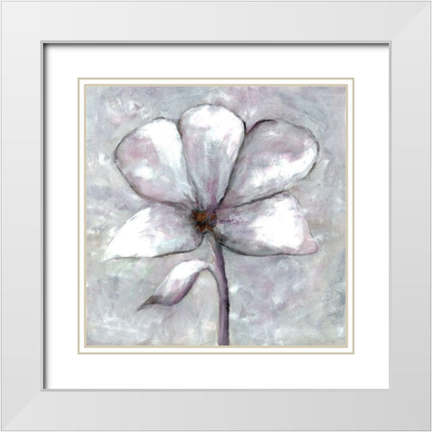 Cherished Bloom 3 White Modern Wood Framed Art Print with Double Matting by Charest, Doris