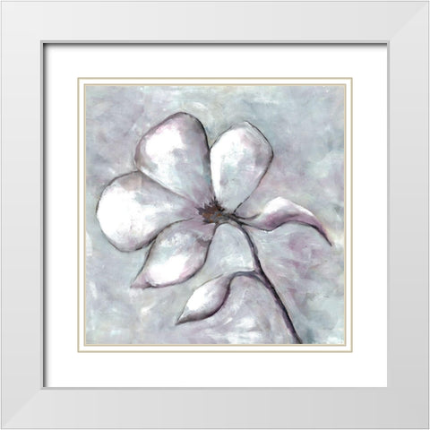 Cherished Bloom 5 White Modern Wood Framed Art Print with Double Matting by Charest, Doris