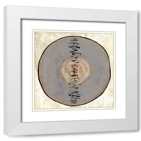 Oriental Disk 2 White Modern Wood Framed Art Print with Double Matting by Charest, Doris
