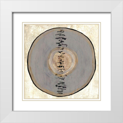 Oriental Disk 2 White Modern Wood Framed Art Print with Double Matting by Charest, Doris