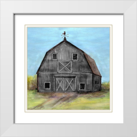 Peaceful Barn 2 White Modern Wood Framed Art Print with Double Matting by Charest, Doris