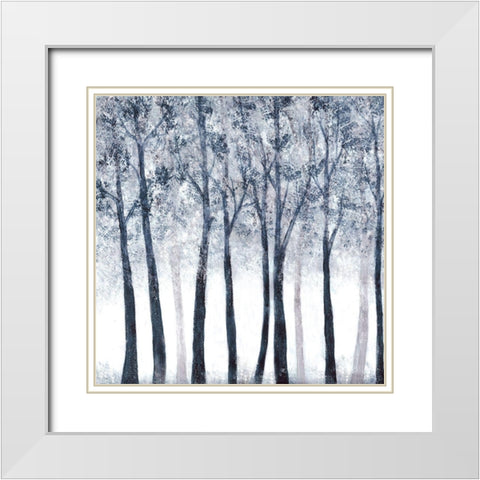 Wooded Grove White Modern Wood Framed Art Print with Double Matting by Charest, Doris