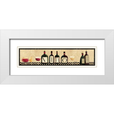 Vino White Modern Wood Framed Art Print with Double Matting by DiPaolo, Dan