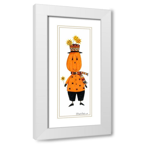 Pumpkin Boy White Modern Wood Framed Art Print with Double Matting by DiPaolo, Dan
