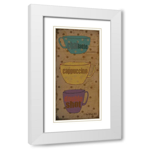 Coffee Dots Panel 1 White Modern Wood Framed Art Print with Double Matting by DiPaolo, Dan