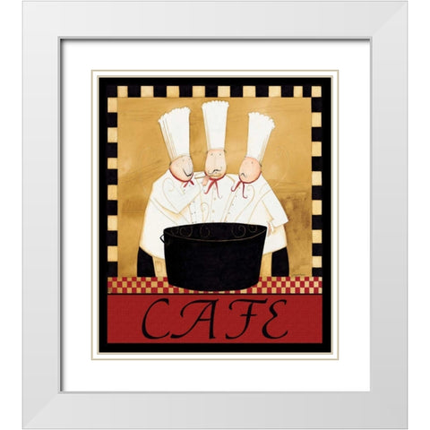 Cafe Chefs White Modern Wood Framed Art Print with Double Matting by DiPaolo, Dan