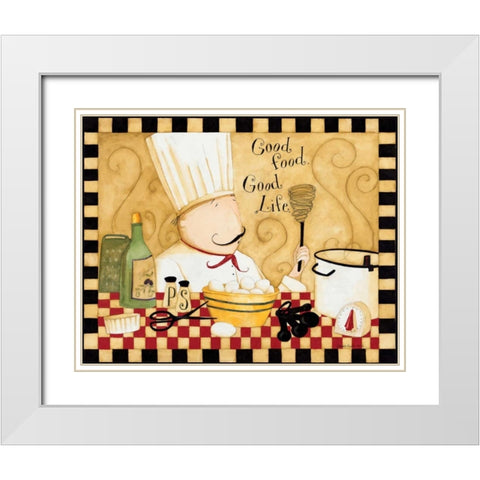 Good Food White Modern Wood Framed Art Print with Double Matting by DiPaolo, Dan
