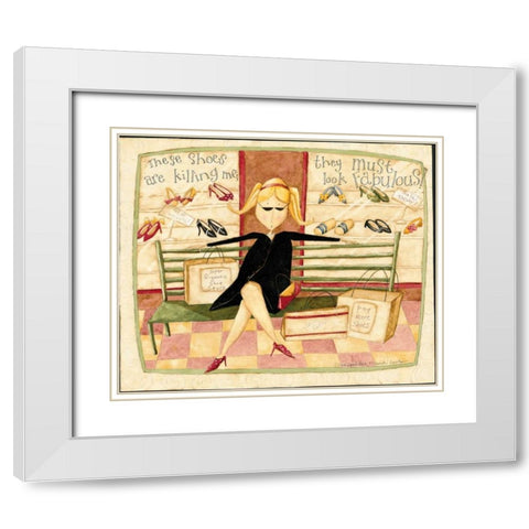 Shoes White Modern Wood Framed Art Print with Double Matting by DiPaolo, Dan