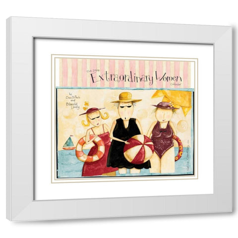Girlfriends White Modern Wood Framed Art Print with Double Matting by DiPaolo, Dan