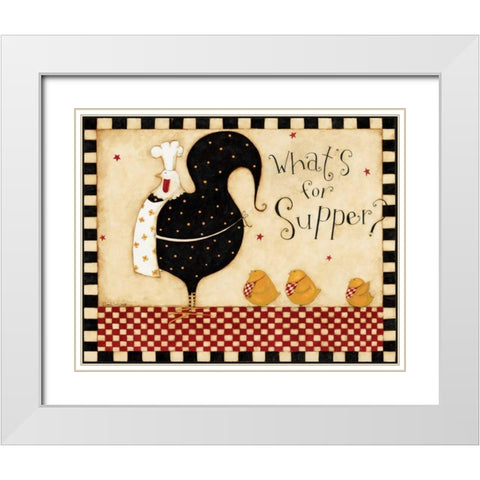 Mother With Chicks White Modern Wood Framed Art Print with Double Matting by DiPaolo, Dan