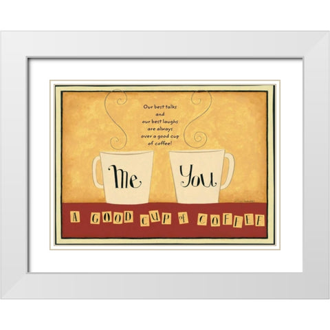 You And Me White Modern Wood Framed Art Print with Double Matting by DiPaolo, Dan