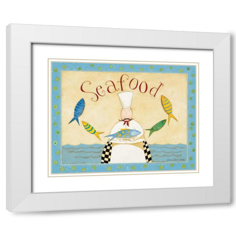 Seafood White Modern Wood Framed Art Print with Double Matting by DiPaolo, Dan
