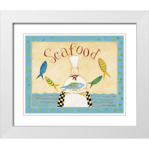 Seafood White Modern Wood Framed Art Print with Double Matting by DiPaolo, Dan