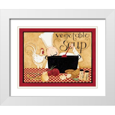 Vegie Soup White Modern Wood Framed Art Print with Double Matting by DiPaolo, Dan