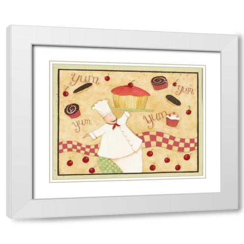 Yum White Modern Wood Framed Art Print with Double Matting by DiPaolo, Dan